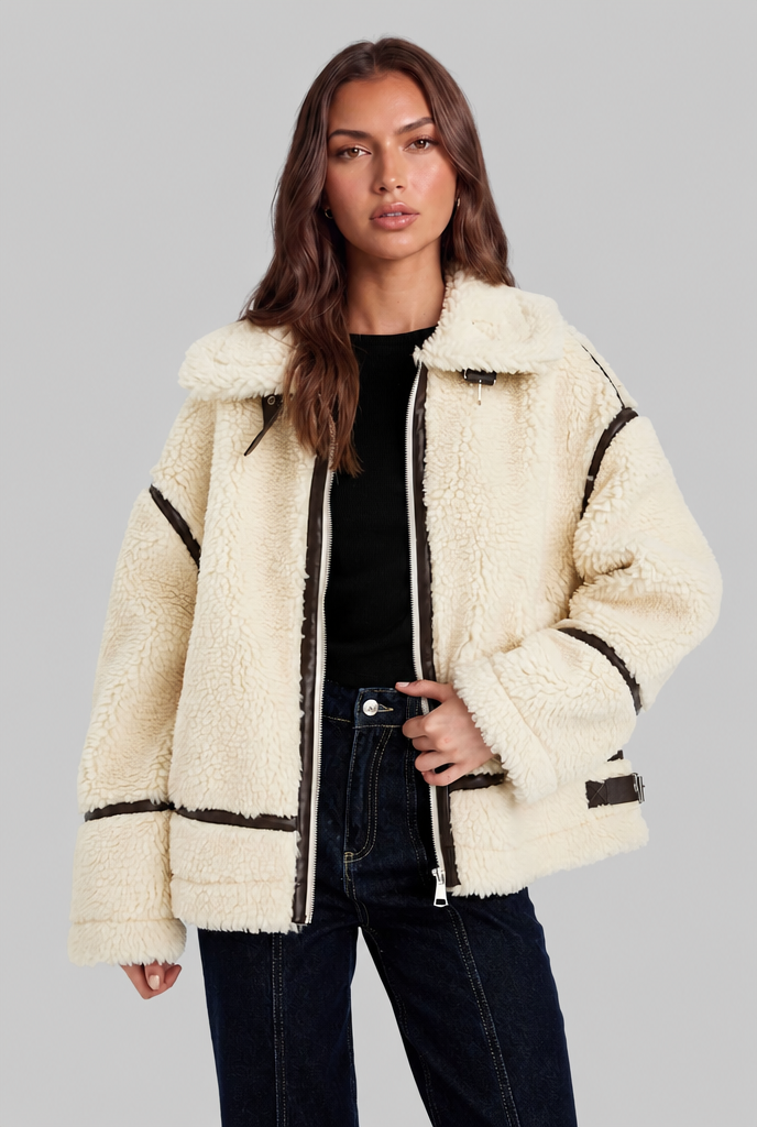 Chaqueta aviador sherpa de lana