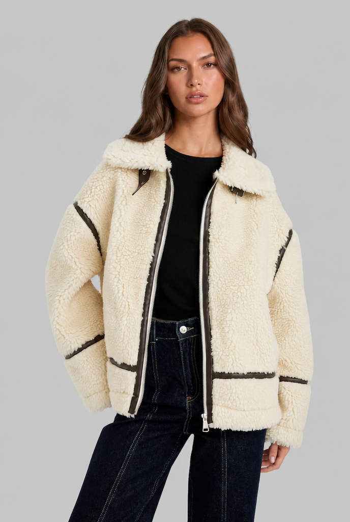 Chaqueta aviador sherpa de lana