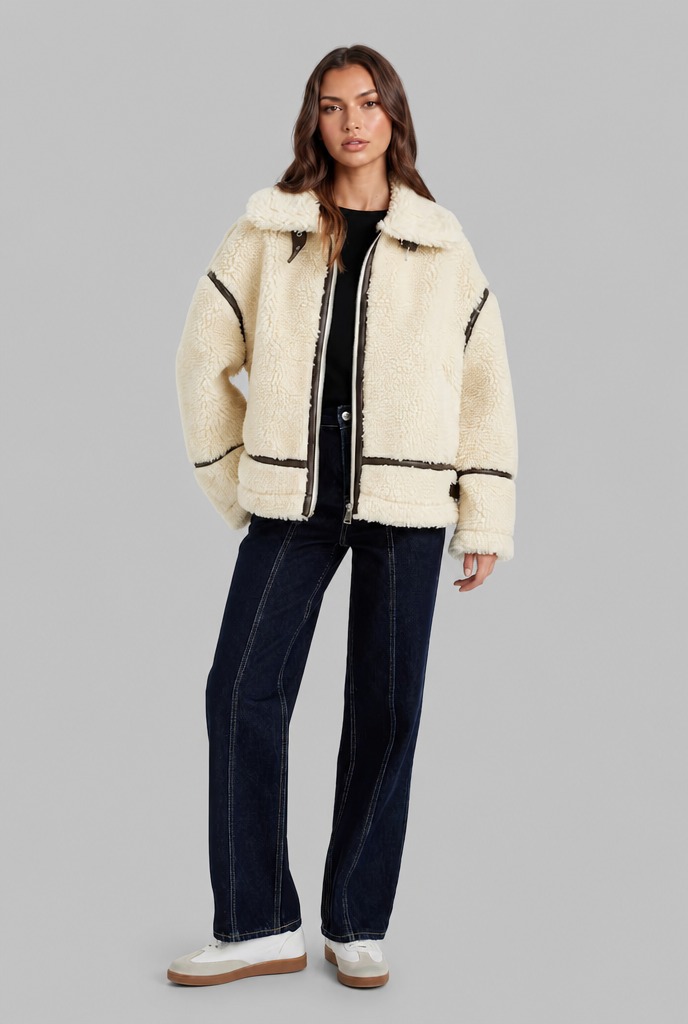 Chaqueta aviador sherpa de lana
