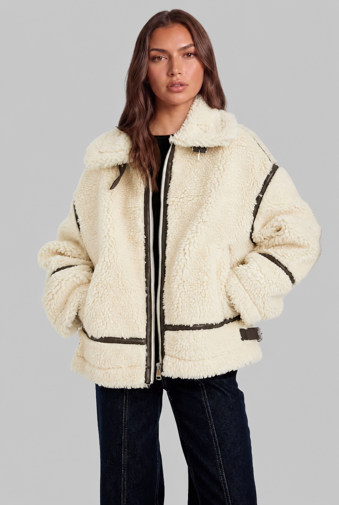 Chaqueta aviador sherpa de lana