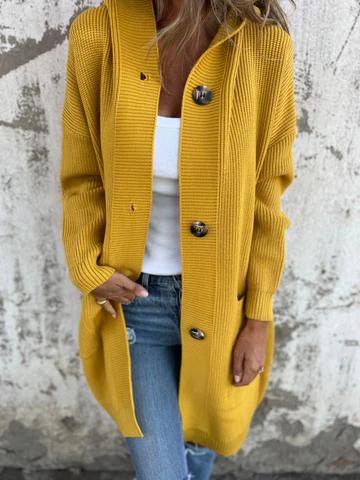 Chaqueta de punto larga elegante