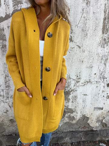Chaqueta de punto larga elegante