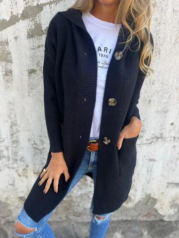 Chaqueta de punto larga elegante