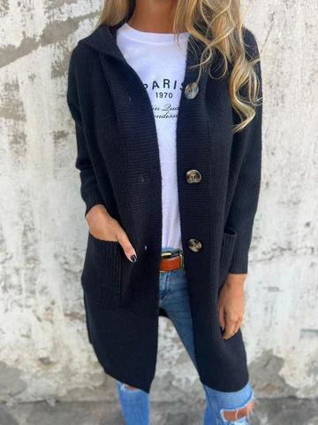 Chaqueta de punto larga elegante