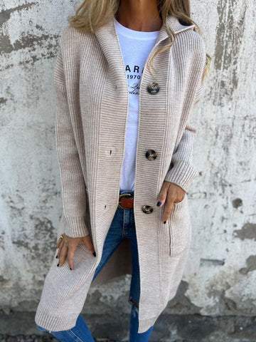 Chaqueta de punto larga elegante