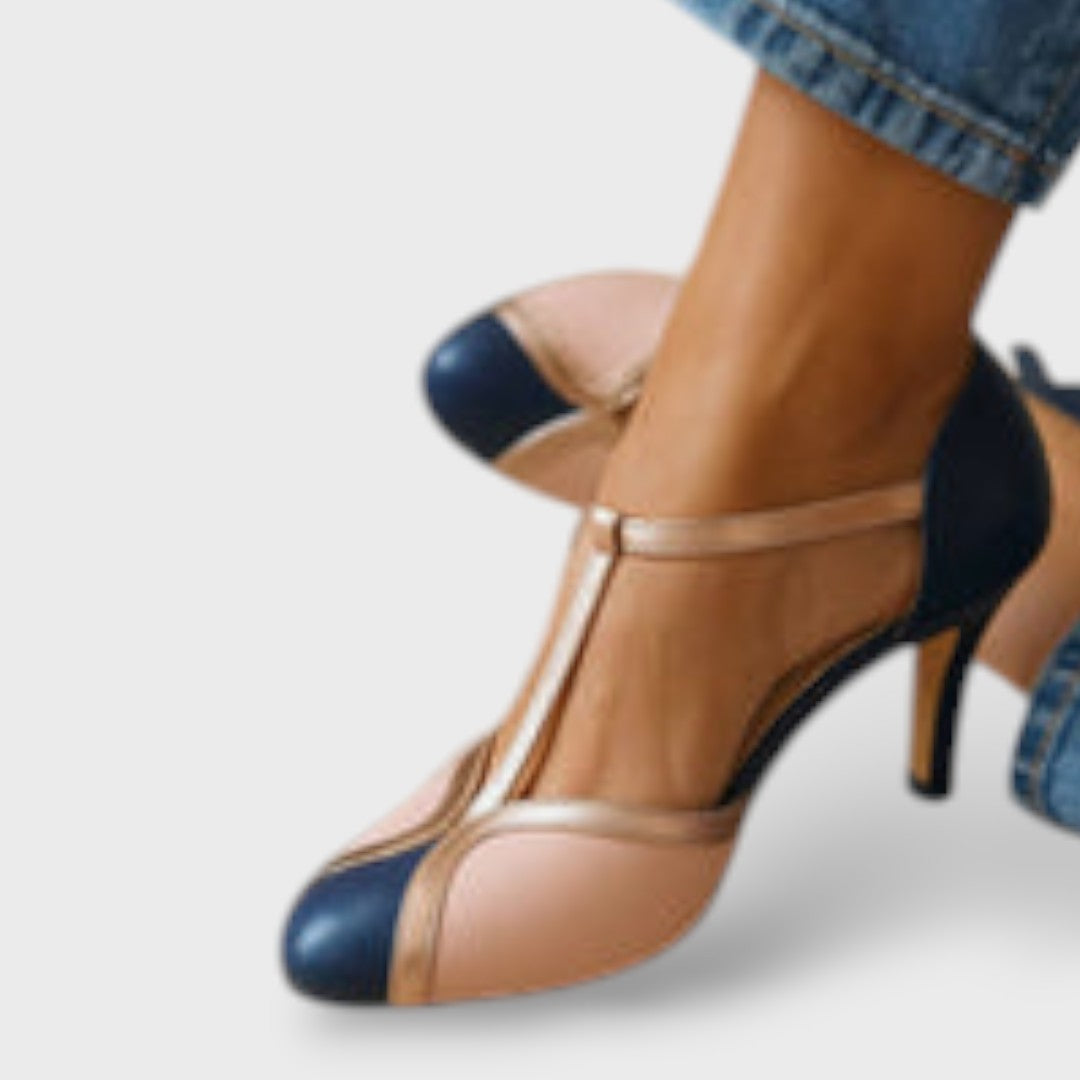 Tacones vintage T-strap mujer