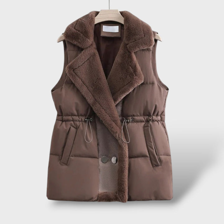 Chaleco Acolchado Mujer Elegante con Cintura Ajustable