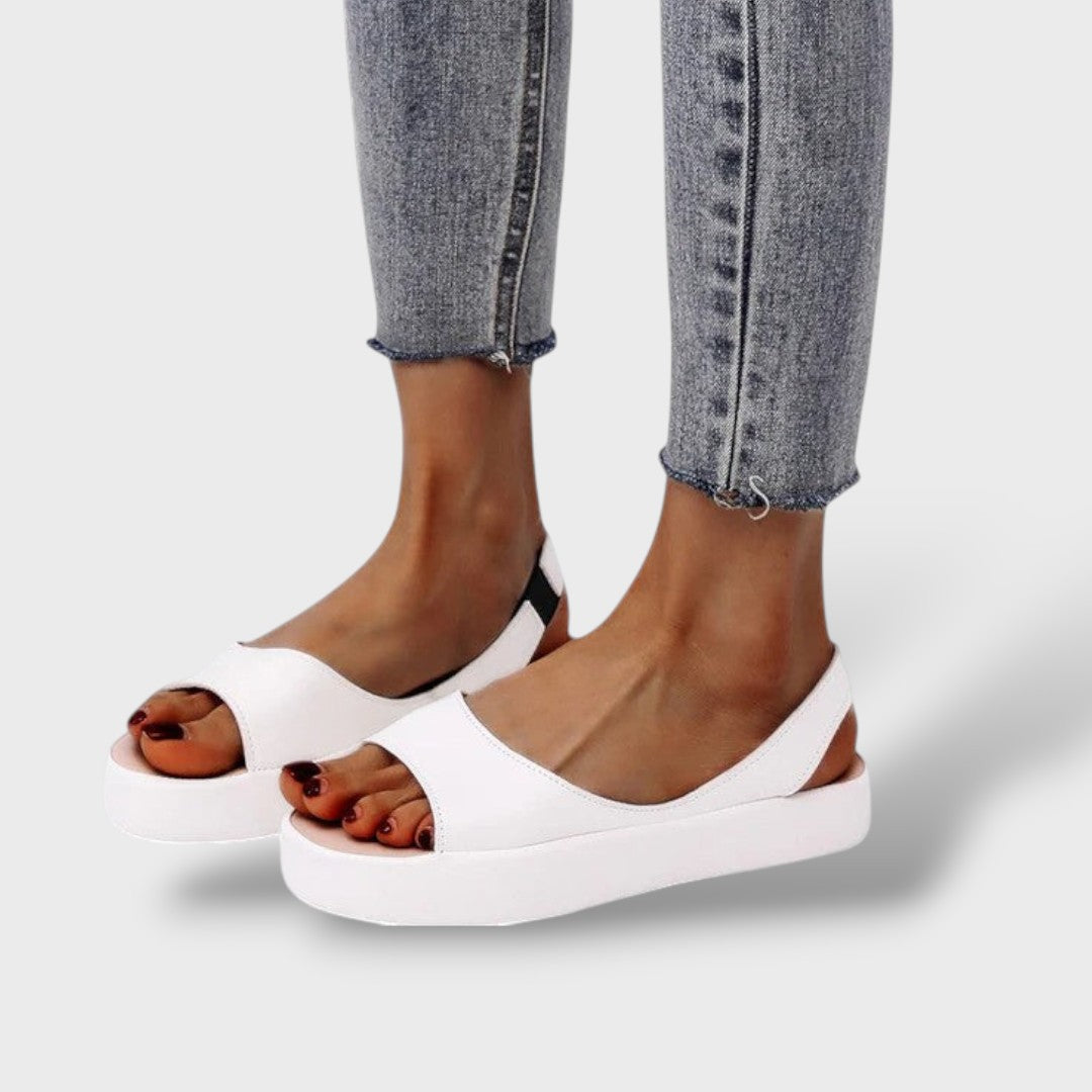 Sandalias Ortopédicas Cuña Bubble Slingback Piel