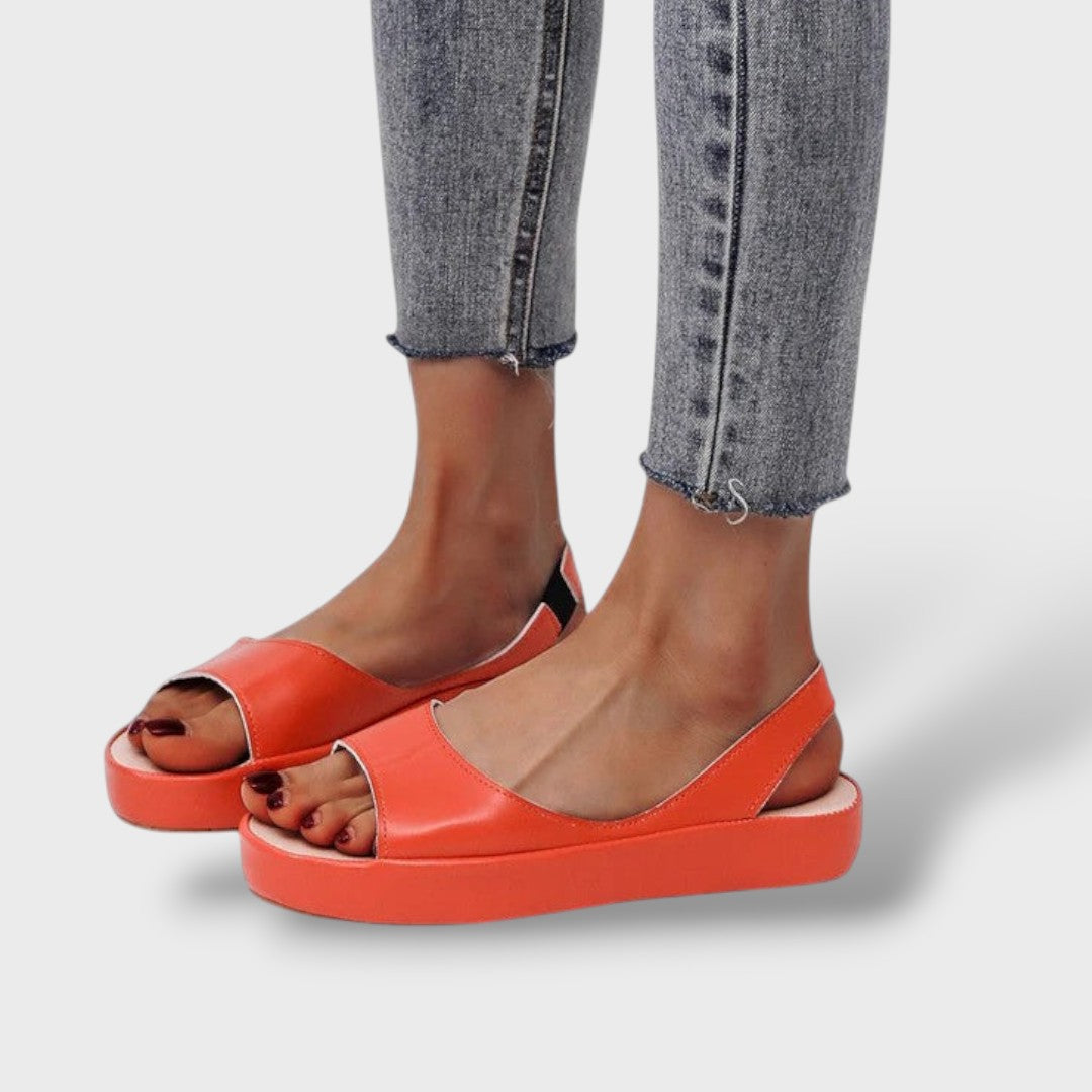 Sandalias Ortopédicas Cuña Bubble Slingback Piel