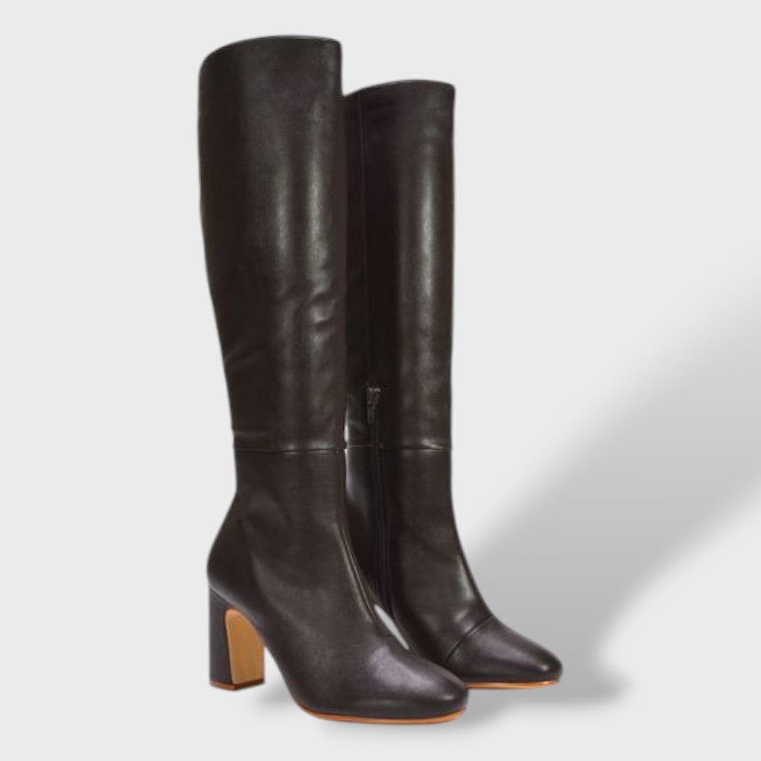 Botas Altas Mujer Tacón Ancho Elegantes