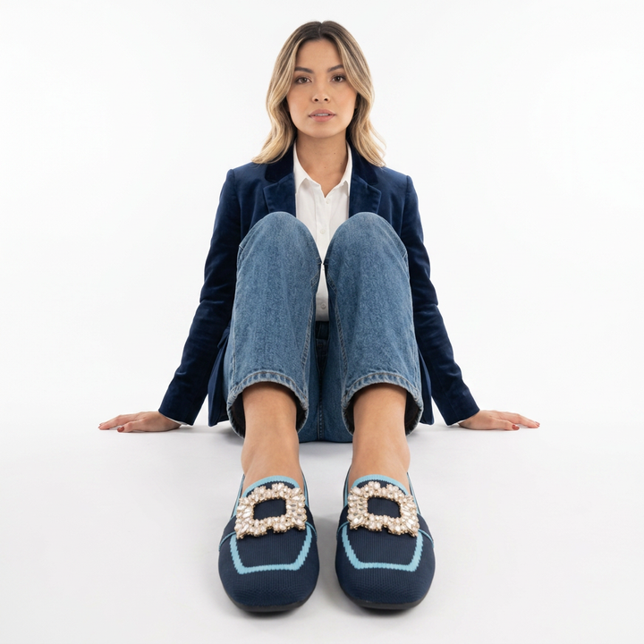 Mocasines Loafer Planas Hebilla Joyera Strass
