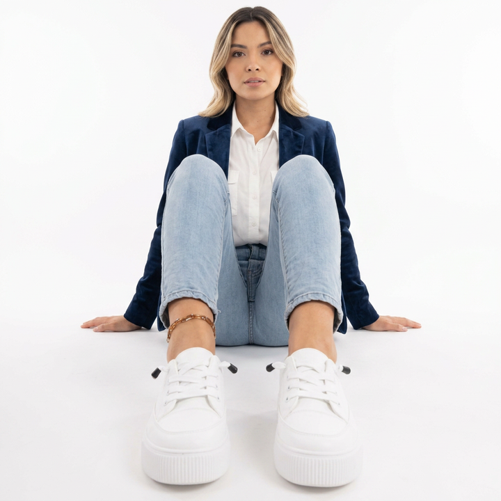 Zapatillas Blancas Confort Ortopédico