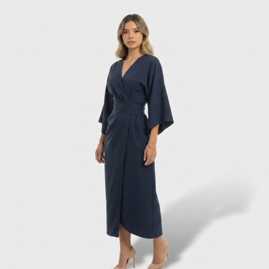 Vestido elegante con mangas farol