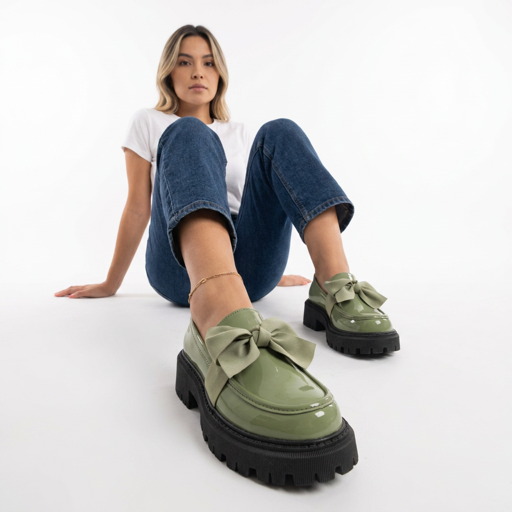 Zapatillas Plataforma Charol Lazo