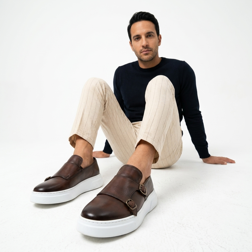 Mocasines Piel Hebilla Hombre