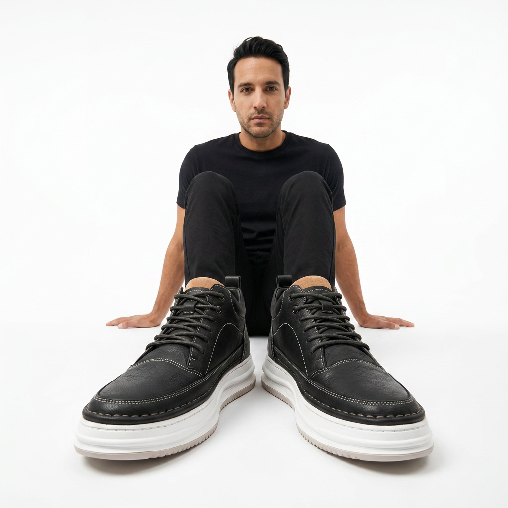 Zapatillas Piel Texturizada Hombre