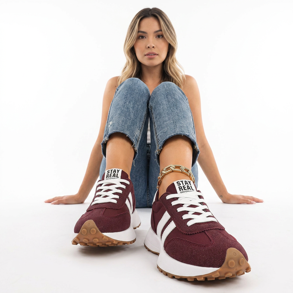 Zapatillas Ortopédicas Retro Ante Azul Mujer