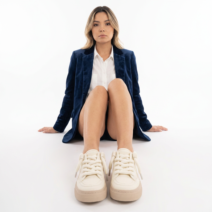 Zapatillas Ortopédicas Lona Suela Plataforma Cordón