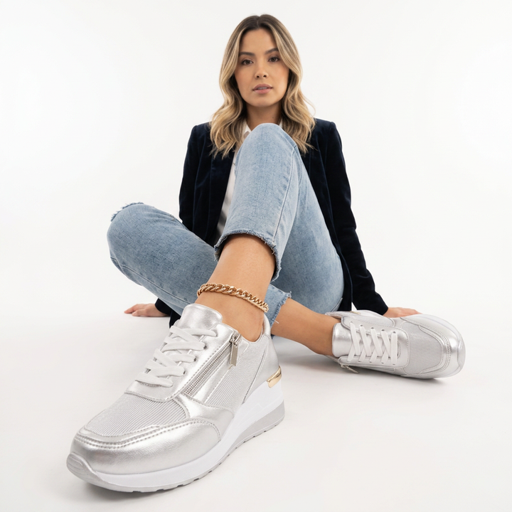 Zapatillas Plataforma Metalizada Mujer