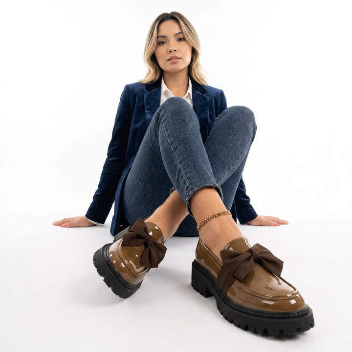 Zapatillas Plataforma Charol Lazo