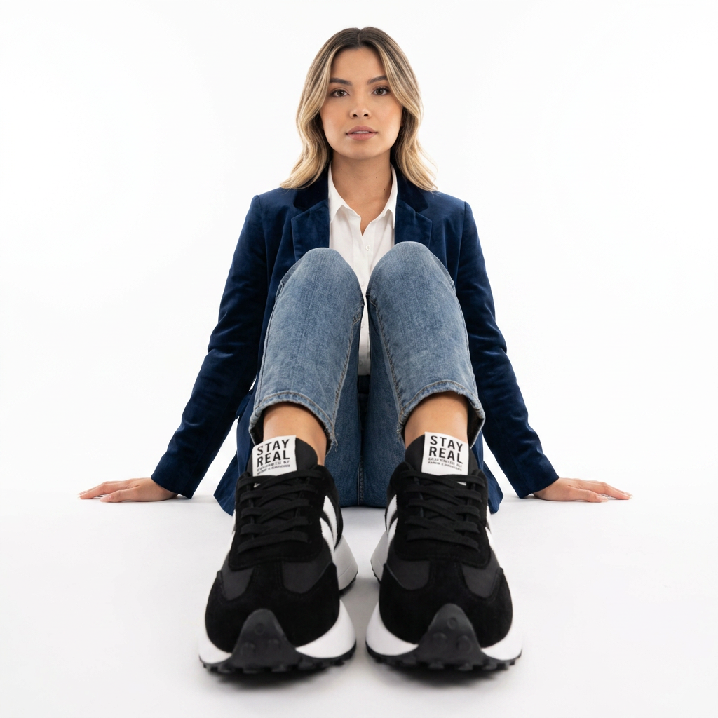Zapatillas Ortopédicas Retro Ante Azul Mujer