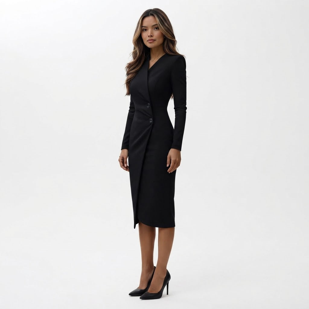 Vestido Midi Cruzado Elegante