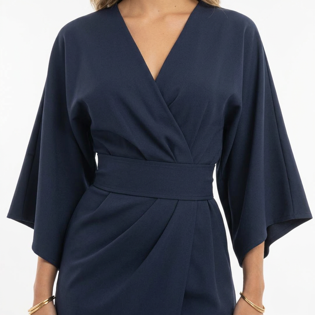 Vestido elegante con mangas farol