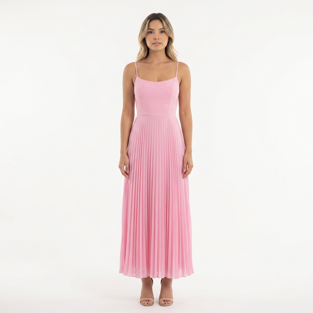 Vestido Midi Tirantes Volante Organza Bajo Romántico