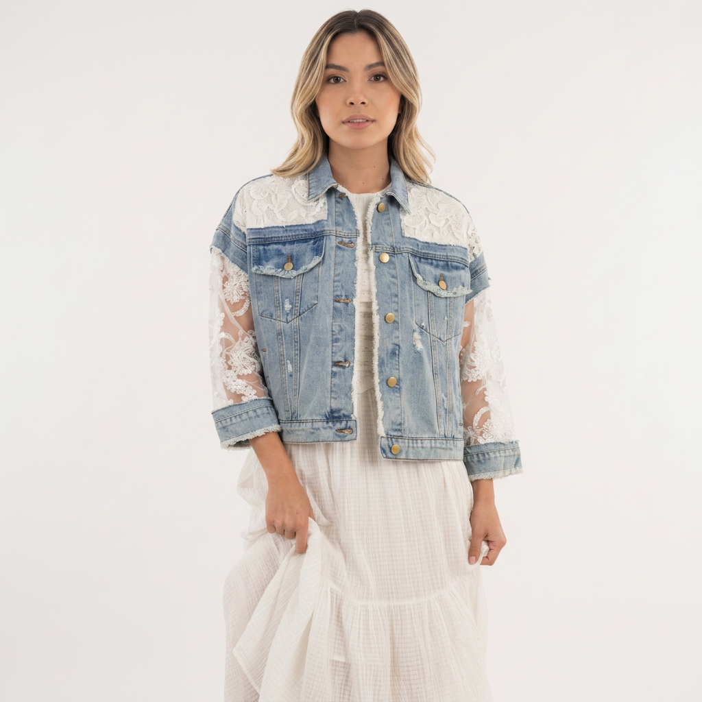Chaqueta Vaquera Parches Mujer