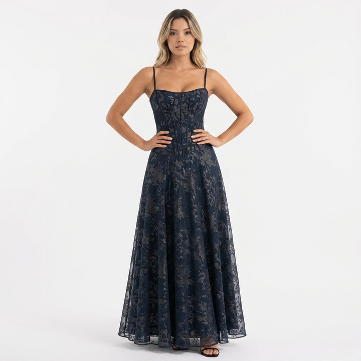 Vestido Fiesta Corsé Floral