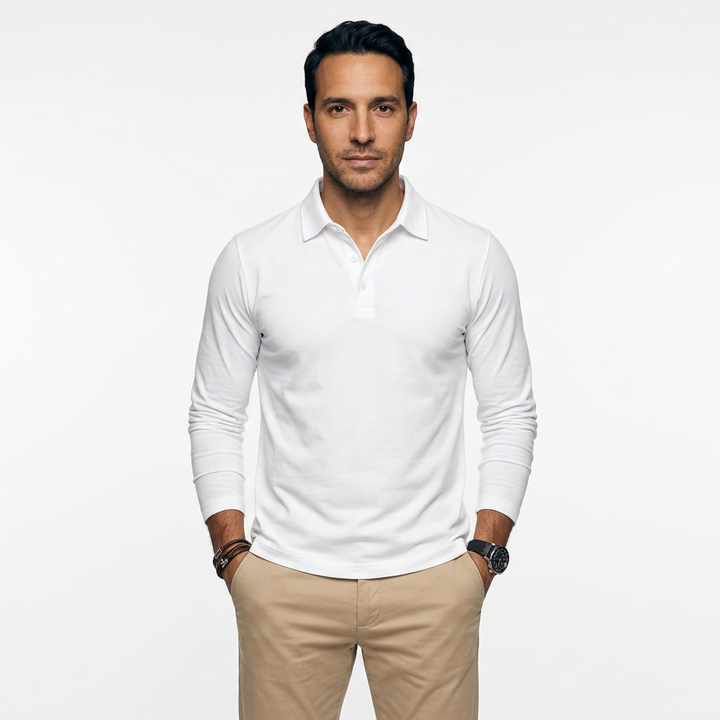Polo Manga Larga Hombre Clásico Slim Fit