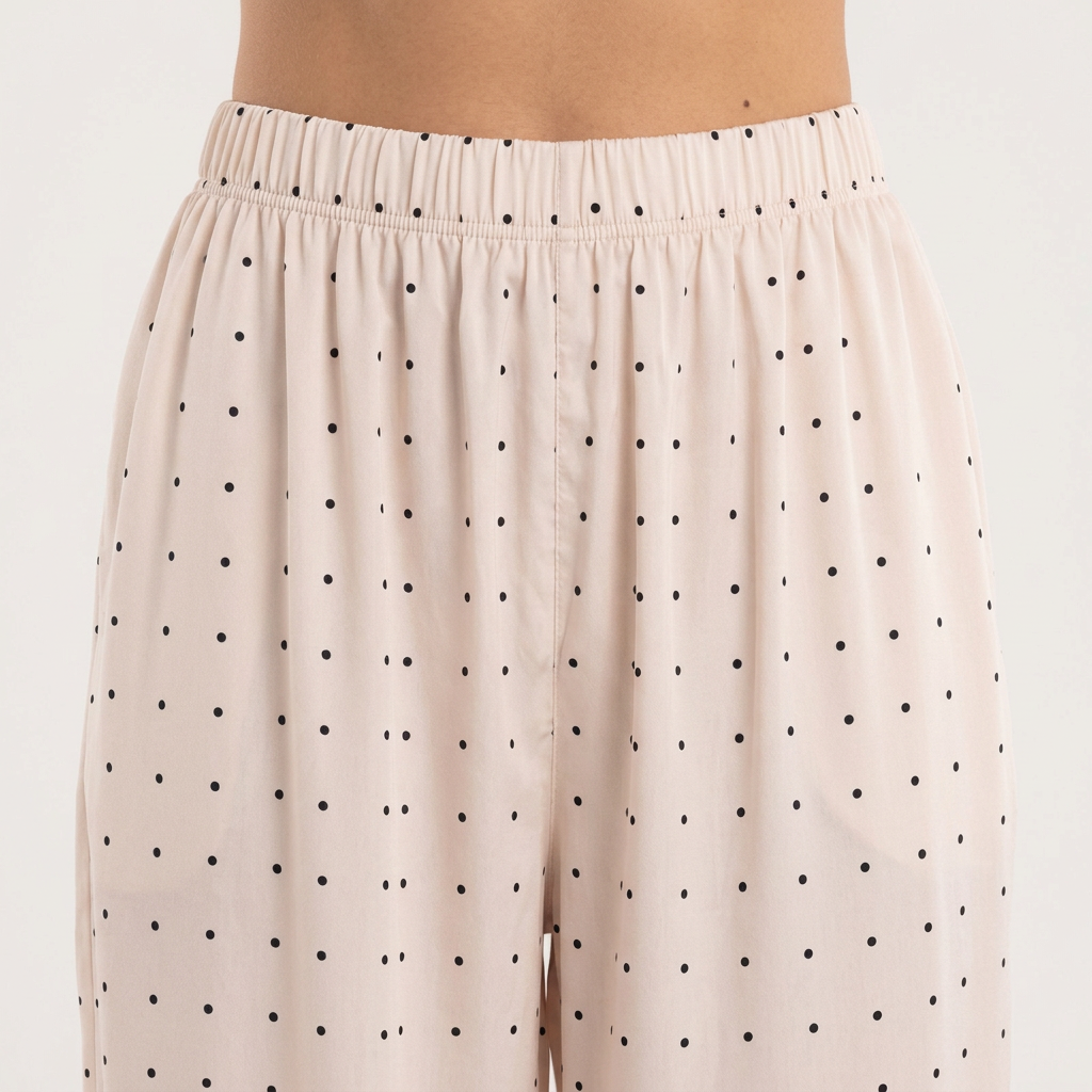 Pantalón Satinado Lantern Lunares Cintura Alta