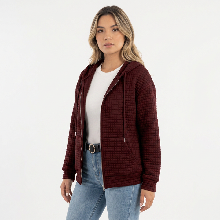 Chaqueta Capucha Material Estructurado