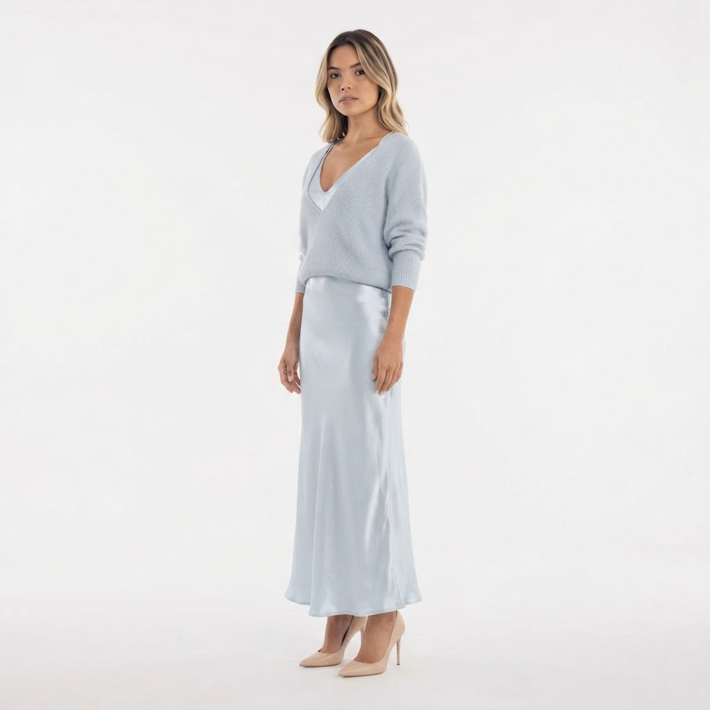 Vestido Midi con Jersey