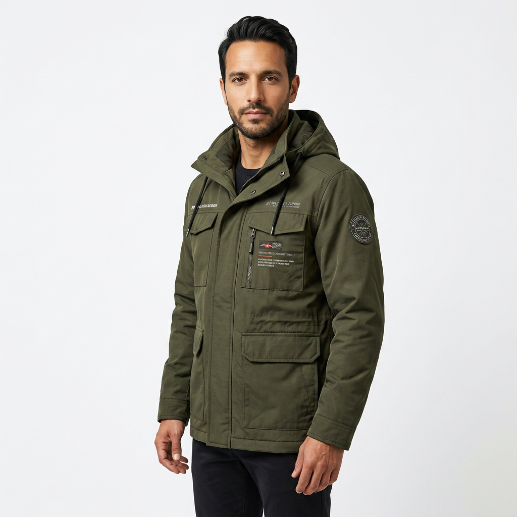 Chaqueta Impermeable Capucha Hombre