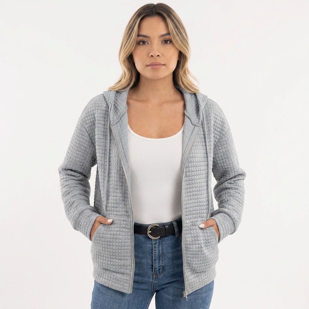 Chaqueta Capucha Material Estructurado