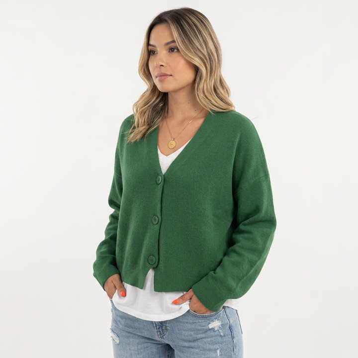 Cárdigan Punto Escote V Mujer