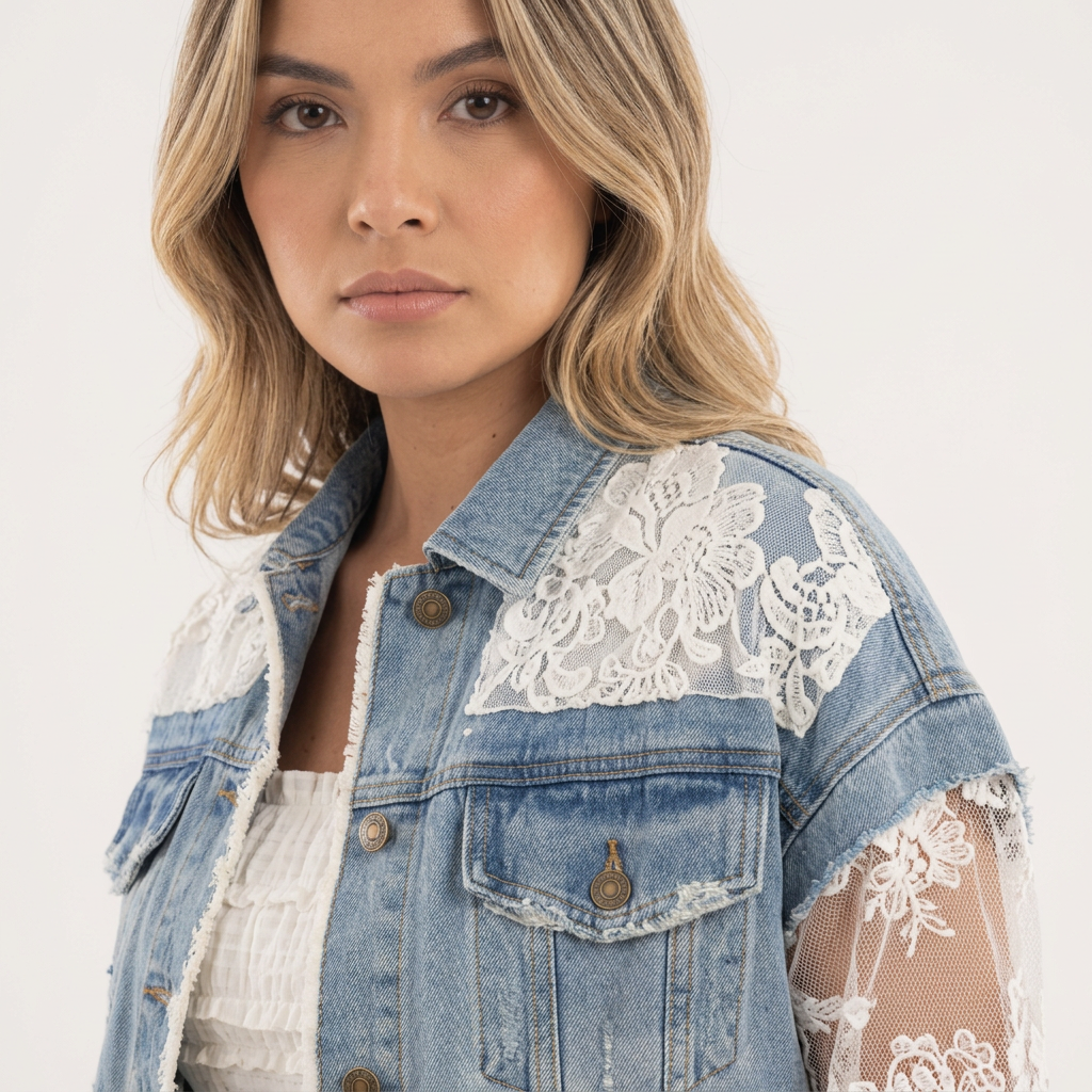 Chaqueta Vaquera Parches Mujer