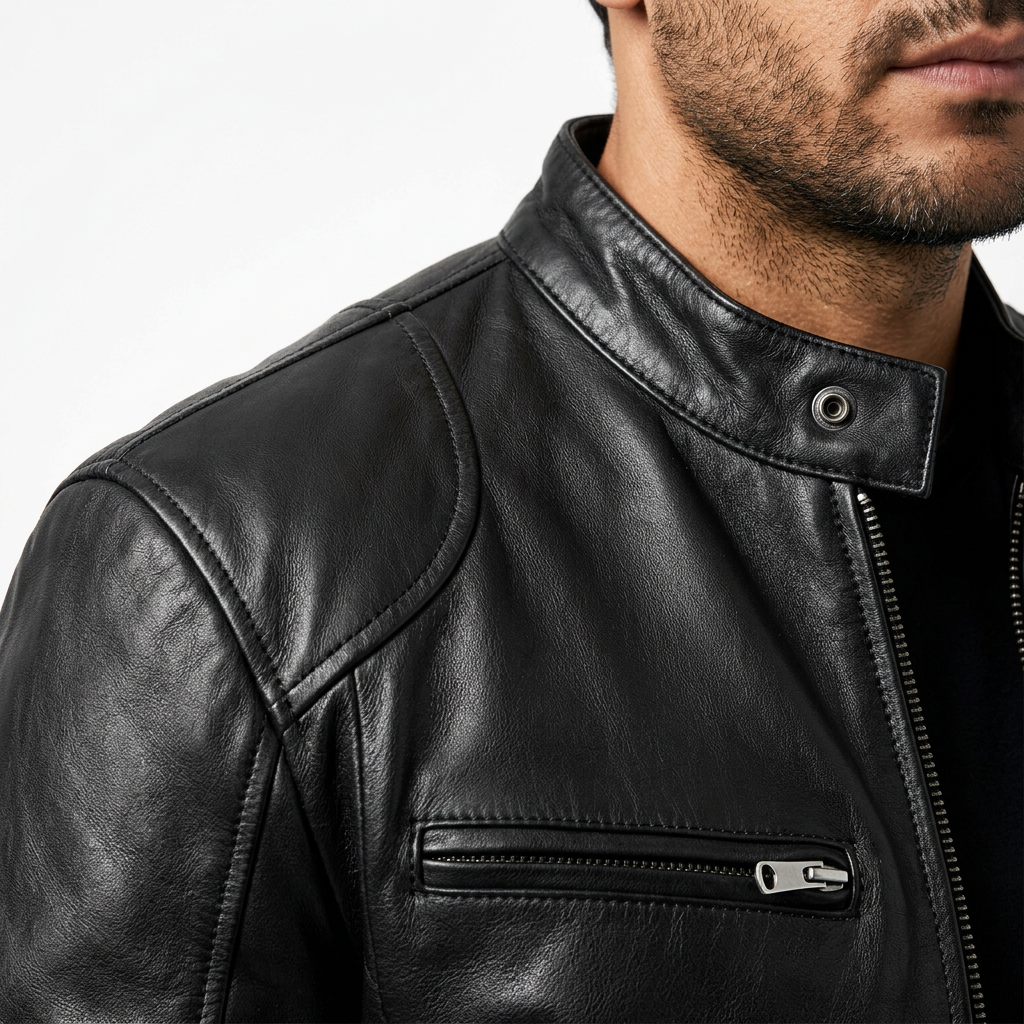 Chaqueta Piel Biker Hombre