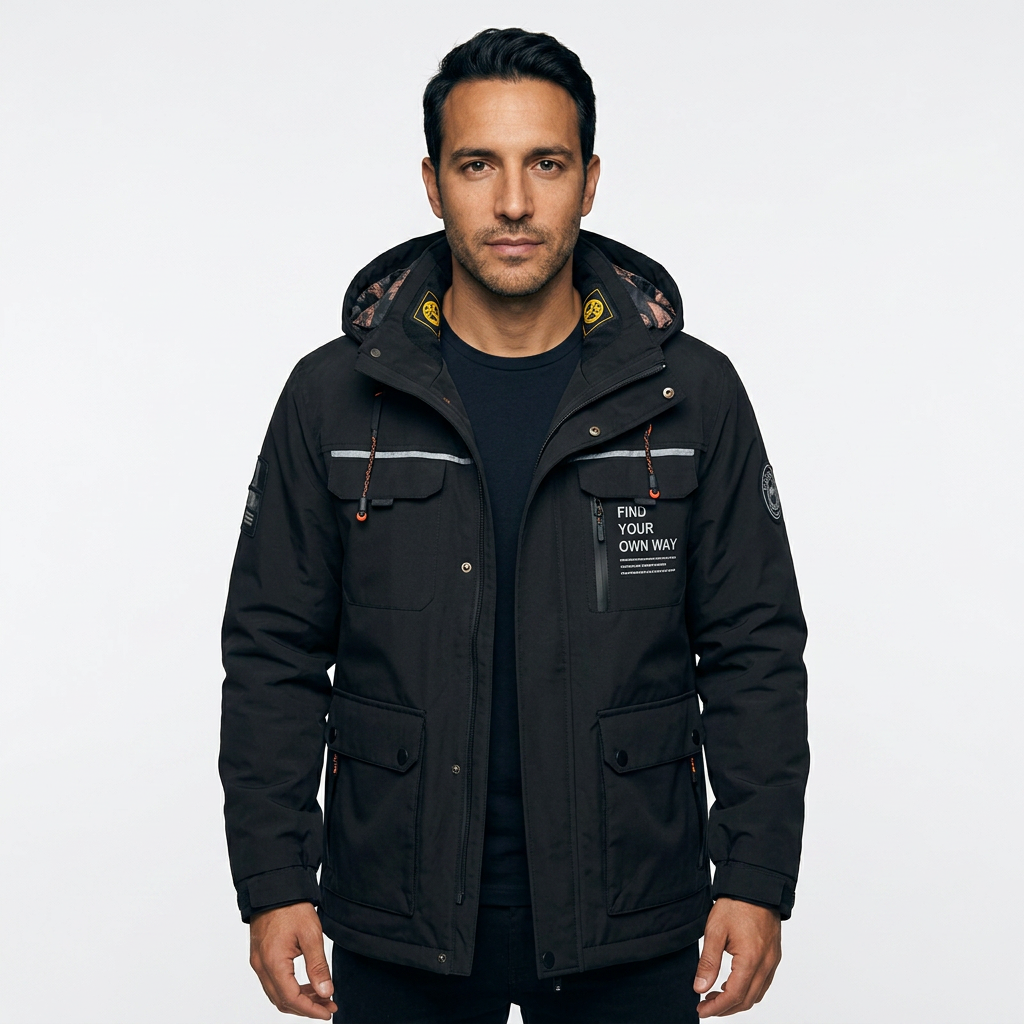 Chaqueta Impermeable Capucha Hombre