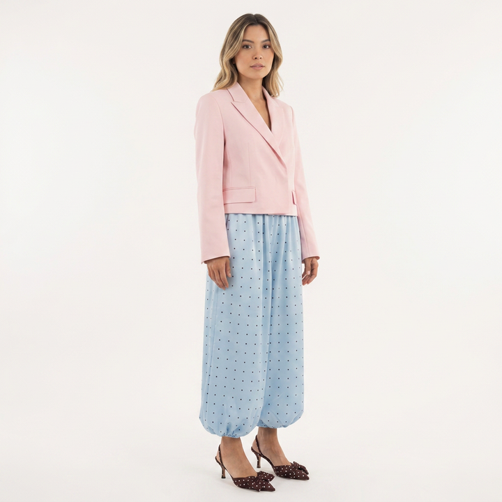 Pantalón Satinado Lantern Lunares Cintura Alta