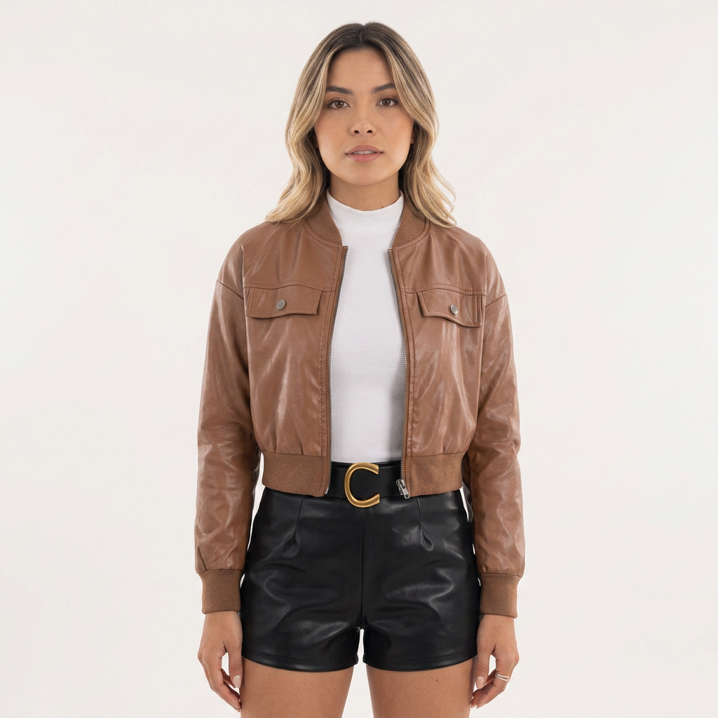 Chaqueta Motera Piel Sintética