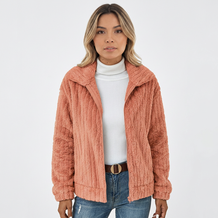Cárdigan Sherpa Cremallera Mujer
