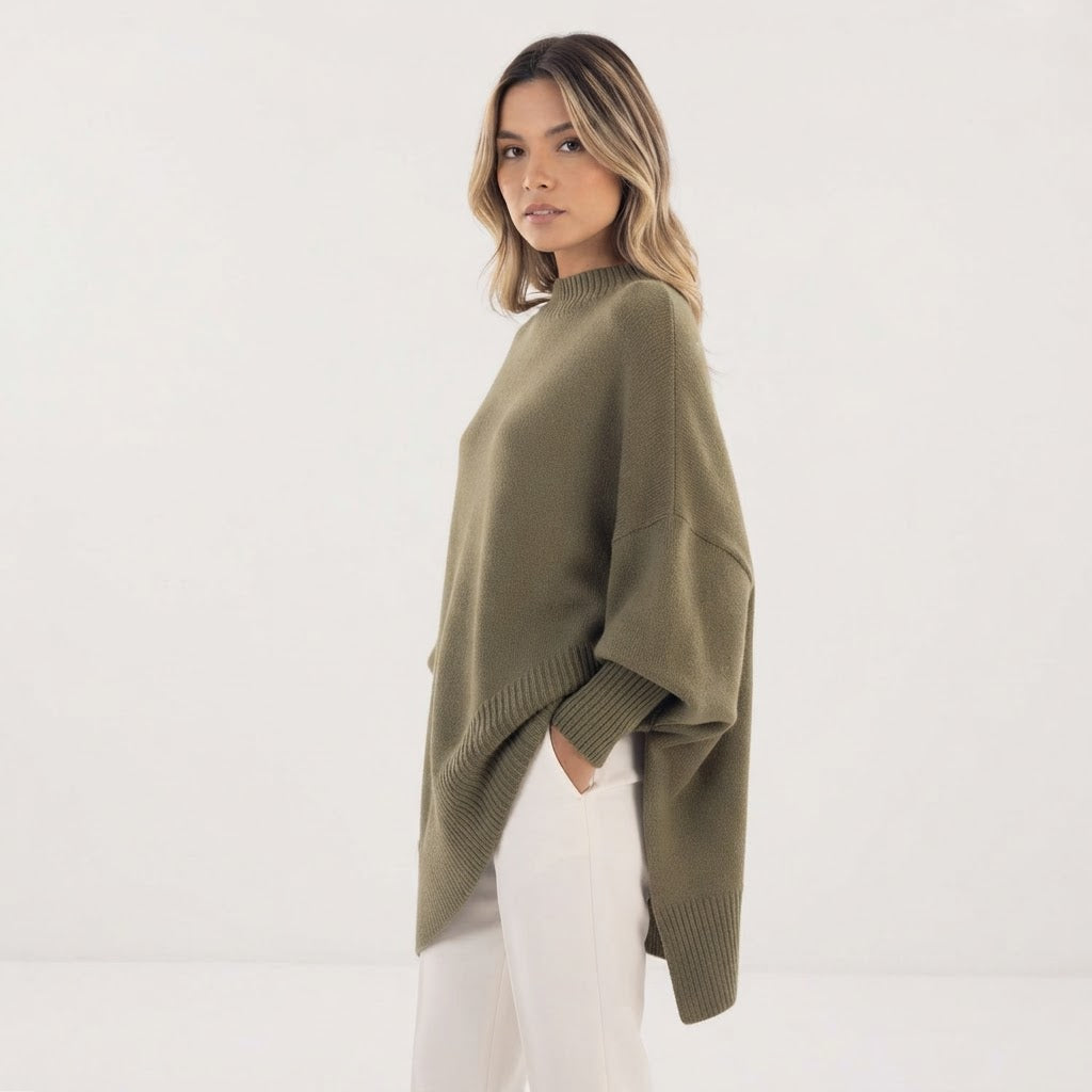 Jersey Oversize Dobladillo Asimétrico