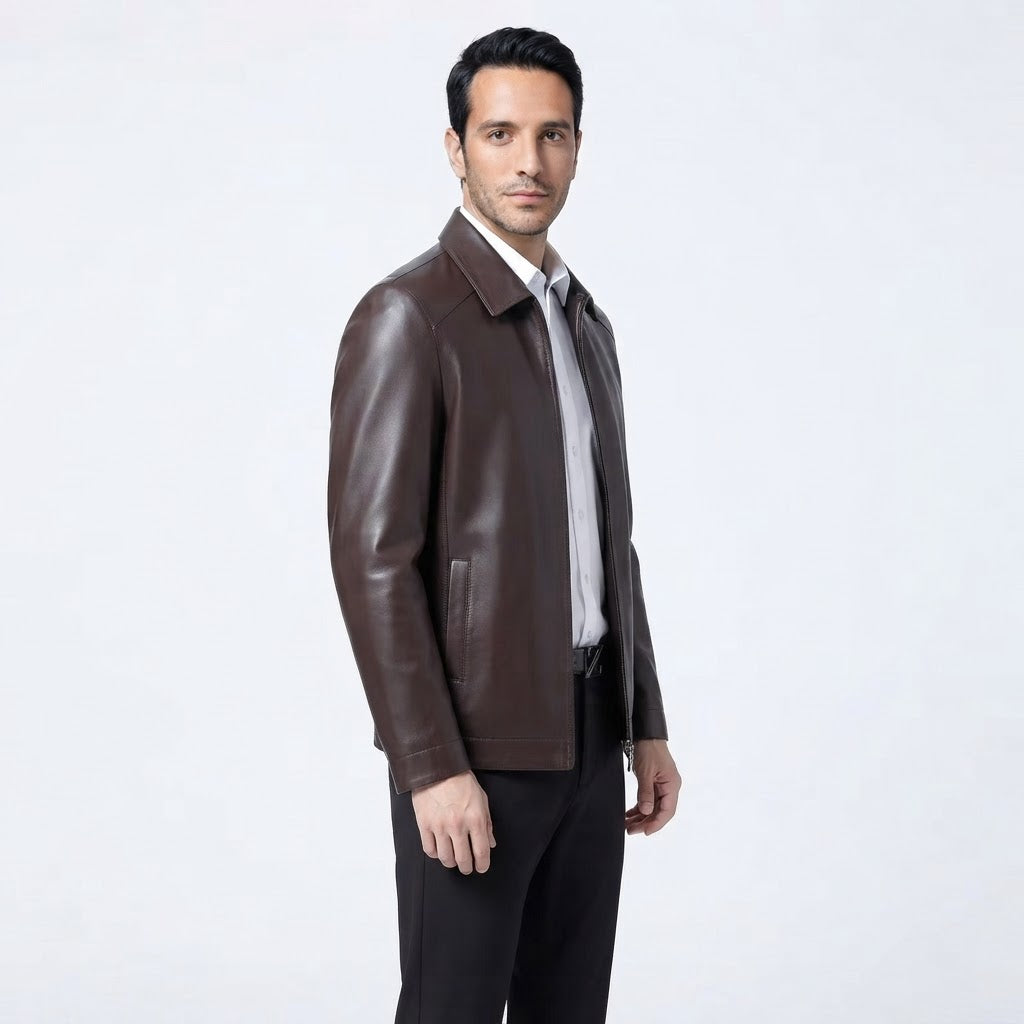 Chaqueta Piel Acabado Agrietado