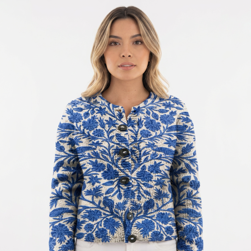 Cárdigan Bordado Floral Botones