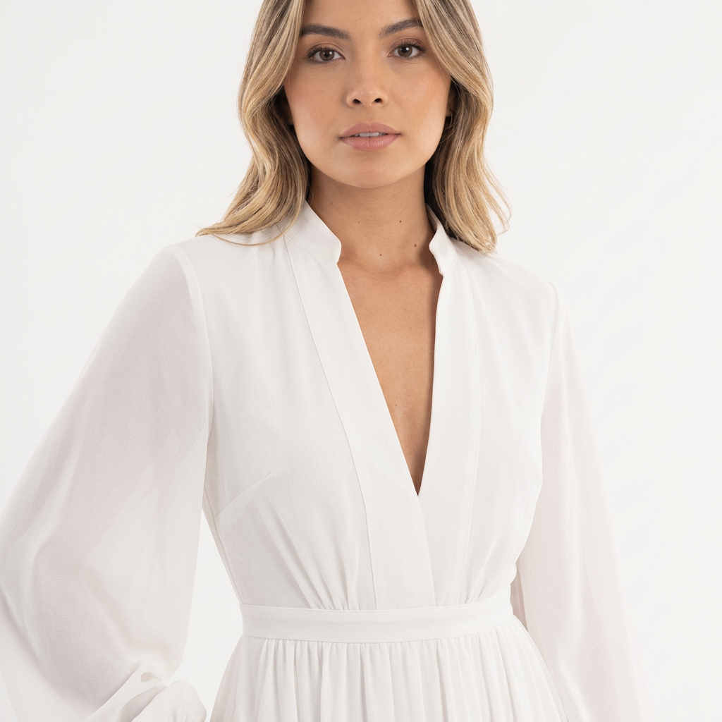 Vestido Fiesta Gasa Escote V