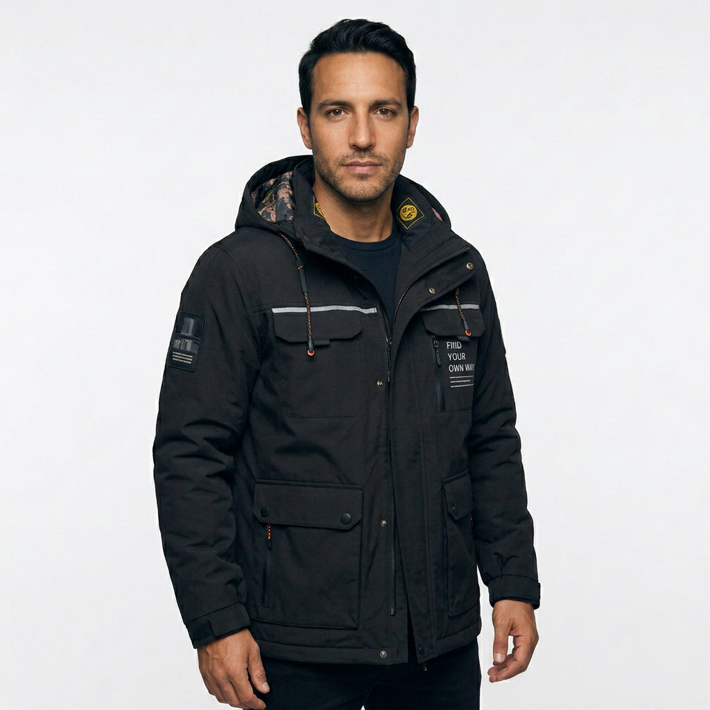 Chaqueta Impermeable Capucha Hombre