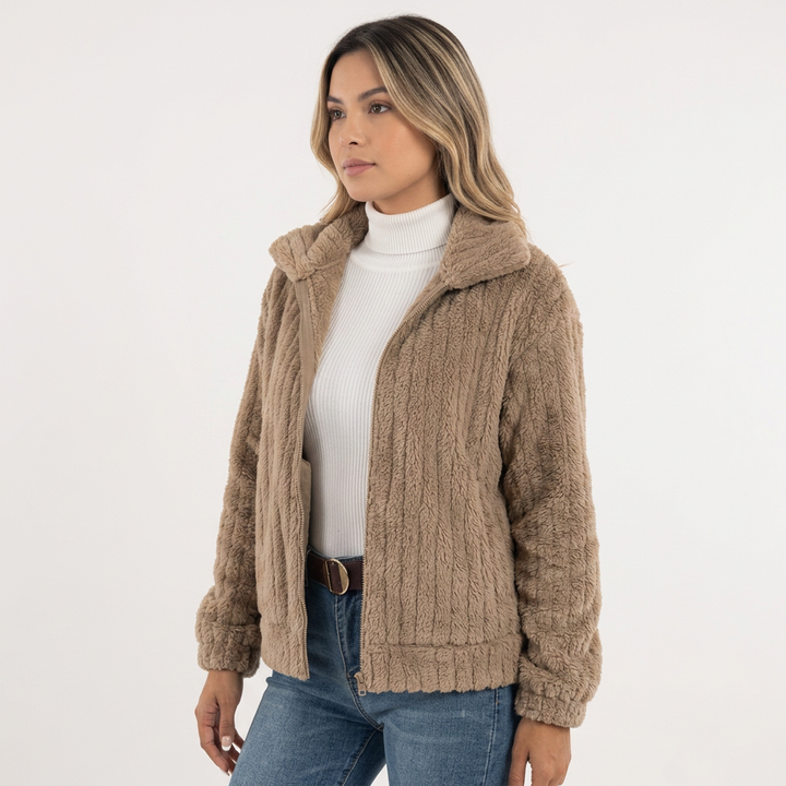 Cárdigan Sherpa Cremallera Mujer
