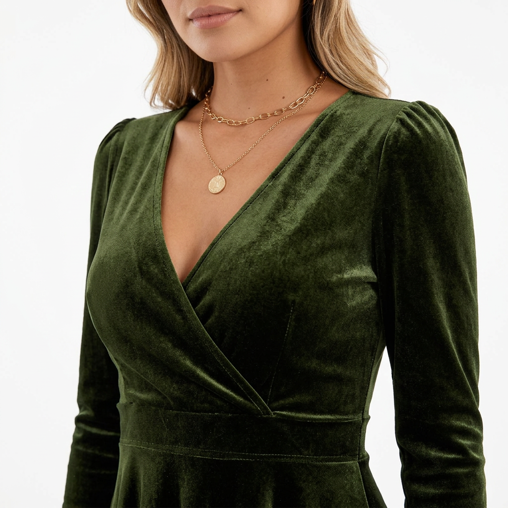 Vestido Corto Terciopelo Evasé